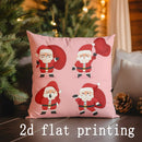 Axyaa Santa Christmas Pillow Covers for Sofa, Bedroom, Car - Rectangular Cushion