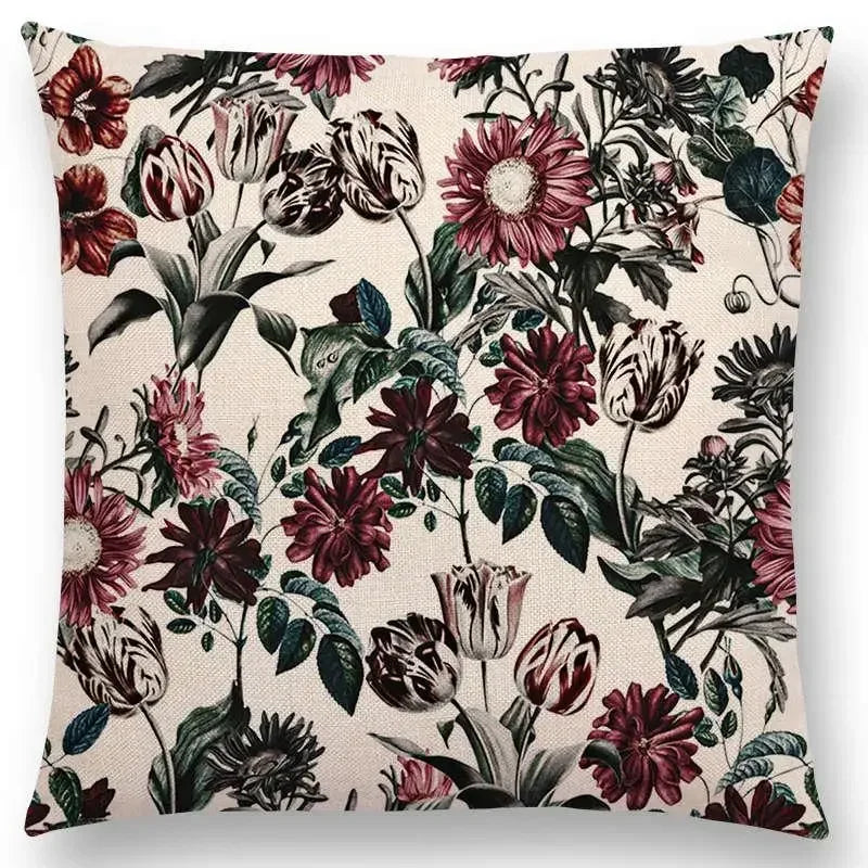 Axyaa Botanical Garden Floral Leaves Print Pillow Case Cover