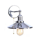 Axyaa Vintage Pull Chain LED Wall Lights Lens Stair Aisle Reading Bedside Lamp