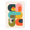 Axyaa Abstract Geometry Color Block Canvas Wall Art Print Living Room Decor