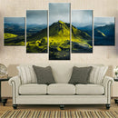 Axyaa Nature Maelifell Volcano 5-Piece Canvas Wall Art for Home Decor