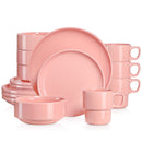 Axyaa Pink Porcelain Dinner Set 16/32/48-Piece Service for 4/8/12
