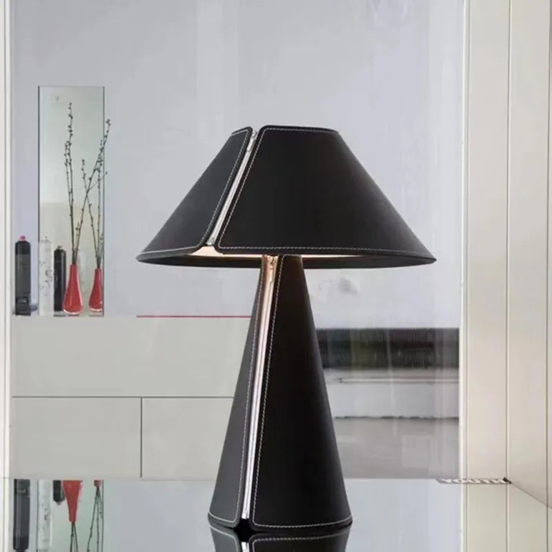 Axyaa Minimalist Leather Table Lamp | Nordic Design Small Desk Lamp
