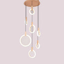 Axyaa Modern Circle Chandelier for Living Room Art Deco Restaurant.