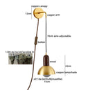 Axyaa Modern Wood Copper LED Wall Sconce for Living Room & Bathroom