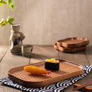Axyaa Hand-carved Rosewood Tea Tray Japanese Dessert Plate Oval Saucer Decor