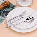 Axyaa Stainless Steel Cutlery Set - Hammer Handle Fork Spoon Dinner Utensils