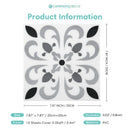 Axyaa Peel and Stick Vinyl Floor Tile Sticker, 20 x 20cm Square, Non-slip Self-adhesive Wall Sticker