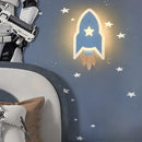 Axyaa Cartoon Rocket LED Wall Lamp Kids Room Decor Sconce