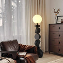 Axyaa Modern Black Round Floor Lamp LED E27 for Living Room Bedroom Foot Switch