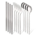 Axyaa 12-Piece Luxury Korean Tableware Set - Stainless Steel Cutlery Fork Spoon Chopsticks