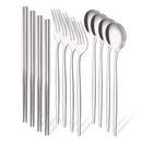 Axyaa 12-Piece Luxury Korean Tableware Set - Stainless Steel Cutlery Fork Spoon Chopsticks