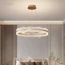 Axyaa Modern Crystal Chandelier LED Ceiling Lamp for Living Room Indoor Lighting