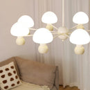 Axyaa Nordic Mushroom Glass Chandelier Pendant Lamp for Living Room and Kitchen