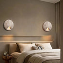 Axyaa Nordic LED Wall Lights Round Yellow Stone Bedside Lamp