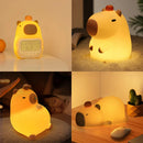 Axyaa Capybara Silicone Night Light - USB Rechargeable, Cute Cartoon Design, Bedside Lamp