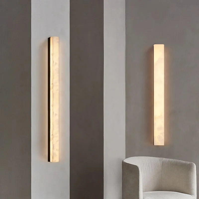 Axyaa Gold Black Marble Wall Lamp 40/60/80cm - Hotel Sconce Lighting