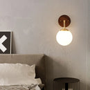 Nordic Glass Wall Light Fixture Axyaa Walnut Wood Lamparas