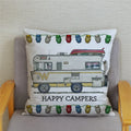 Happy Campers Owl Motorhome Print Pillow Case by Axyaa