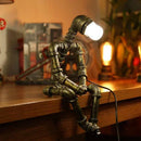 Axyaa Steampunk Pipe Desk Lamp - Industrial Style Robot Bedside Light