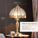 Axyaa Luxury Glass Copper LED Table Lamp for Home Living Room