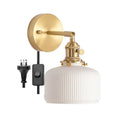 Axyaa Elk Ceramic Lampshade LED Wall Sconce, Nordic Modern Lighting for Bedroom, Bathroom