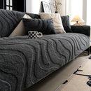 Axyaa Plush Sofa Seat Cushion Non-Slip Slipcover Pad - Gray Home Decor Protection