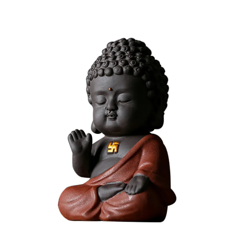 Axya Ceramic Buddha Tea Pet for Tea Tray, Handcrafted Tea Ceremony Ornament