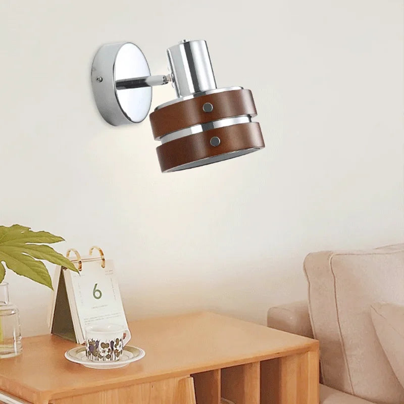 Axyaa Wooden LED Wall Sconce in French Punk Style