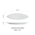 Axyaa Ceramic Sushi Plate - Long Leaf Shape for Restaurants, Hotels & Home