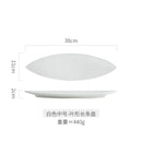 Axyaa Ceramic Sushi Plate - Long Leaf Shape for Restaurants, Hotels & Home