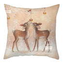 Christmas Deer & Rabbit Winter Pillow Case - Axyaa Home Decor Collection