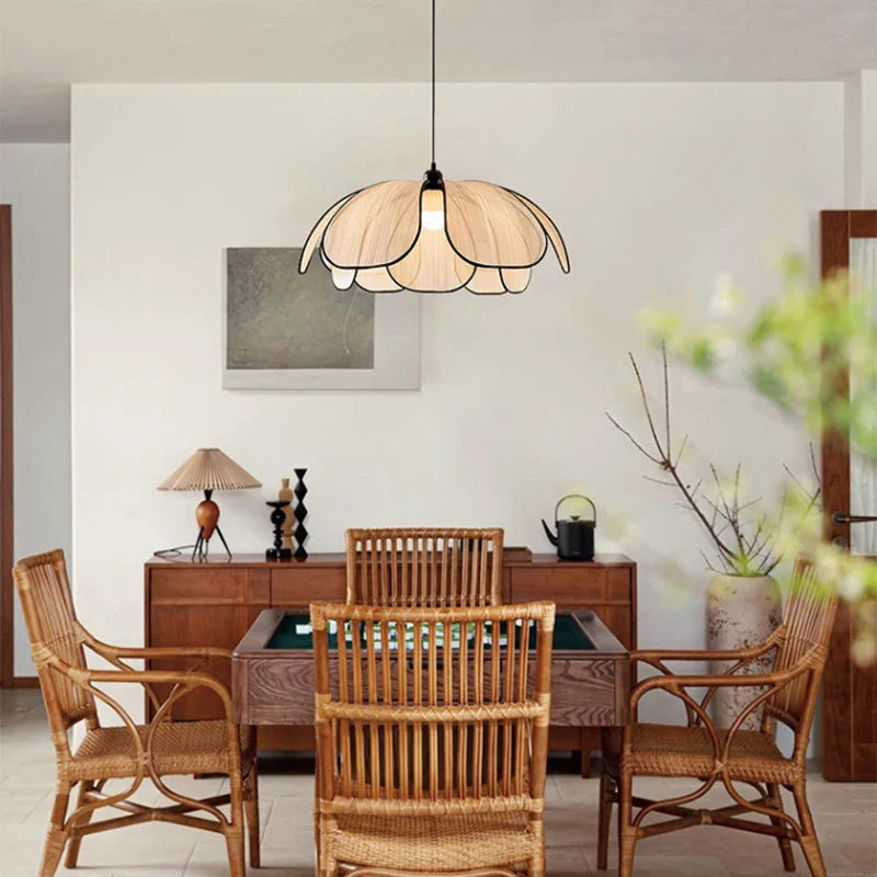 Axyaa Nordic Fabric Ceiling Chandelier LED Pendant Lights for Home Lighting