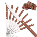 Axyaa Stainless Steel Steak Knife Set with Wooden Handles