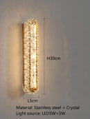 Axyaa Gold/Silver Stainless Steel Crystal Wall Sconce for Home Bedroom