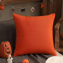 Axyaa Orange Plaid Halloween Pillow Case Cotton Sofa Throw Pillow Cover