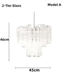 Axyaa Pink Glass Chandelier: Colorful Suspension Lamp for Living Room Bedroom Kitchen Island