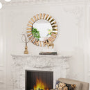 Axyaa Round Wall Accent Mirror 60/80cm for Entrance Hallway Bathroom