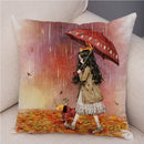Axyaa Fairy Tale World Pillowcase: Cartoon Pattern Decor for Living Room or Children's Room