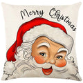 Axyaa Christmas Party Santa Dwarf Print Pillow Cover