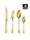 Axyaa Floral Pattern Stainless Steel Cutlery Set: Perfect for Kitchen, Dining Room, Hotel, Wedding.