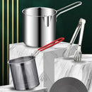 Axyaa Stainless Steel Fryer Pot with Basket for Gas Stove and Induction Cooker