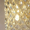 Axyaa Gold Crystal Chandelier - Elegant Round Pendant Light for Bedroom, Dining Room & Kitchen