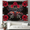 Axyaa Day of the Dead Skull Tapestry: Boho Room Decor Wall Hanging