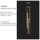 Axyaa Geometric LED Chandelier Black Gold Staircase Lighting for Luxury Living Spaces