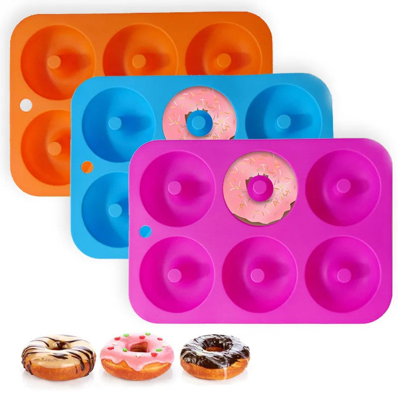 Axyaa Silicone Donut Mold: Non-Stick DIY Baking Pastry Tools for Cakes, Cookies & Chocolates