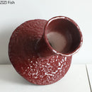 Axyaa Hammered Ceramic Vase Modern Plant Pot Table Decoration Floral Vases