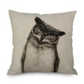 Axyaa Owl Linen Pillowcase 45x45cm Decorative Cushion Cover Sofa Throw Pillows Case