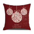Axyaa Christmas Linen Print Throw Pillow Cover for Home Sofa, Living Room and Bedroom