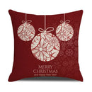 Axyaa Christmas Linen Print Throw Pillow Cover for Home Sofa, Living Room and Bedroom